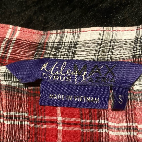Miley Cyrus Max Azria Plaid Top - Picture 3 of 5